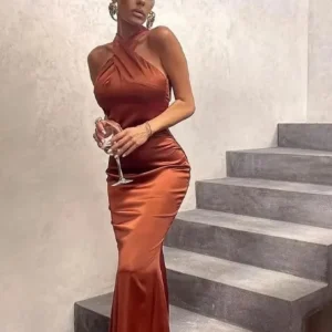 Robe moulante terracotta