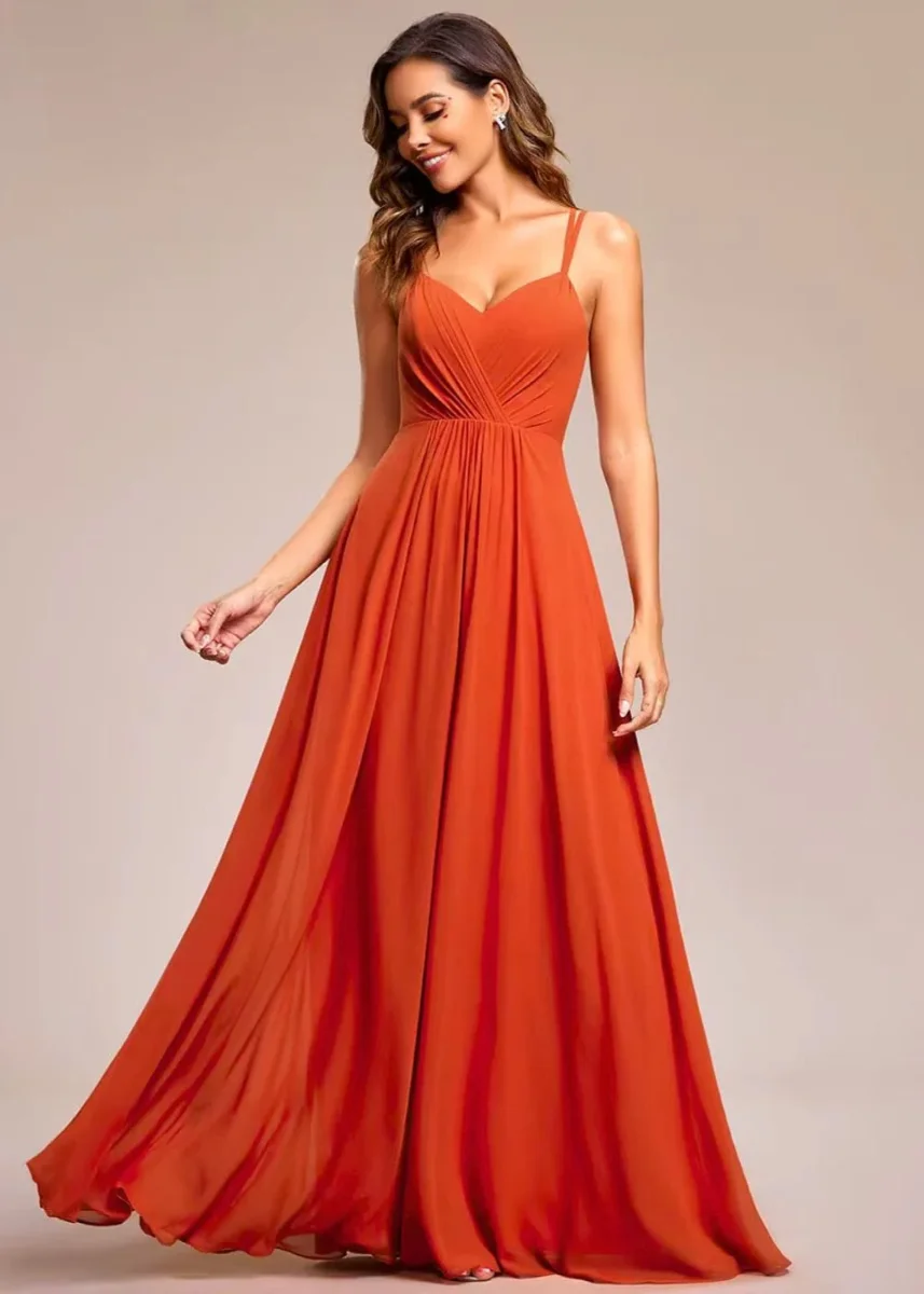 Robe mousseline terracotta