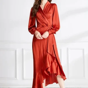 Robe portefeuille terracotta