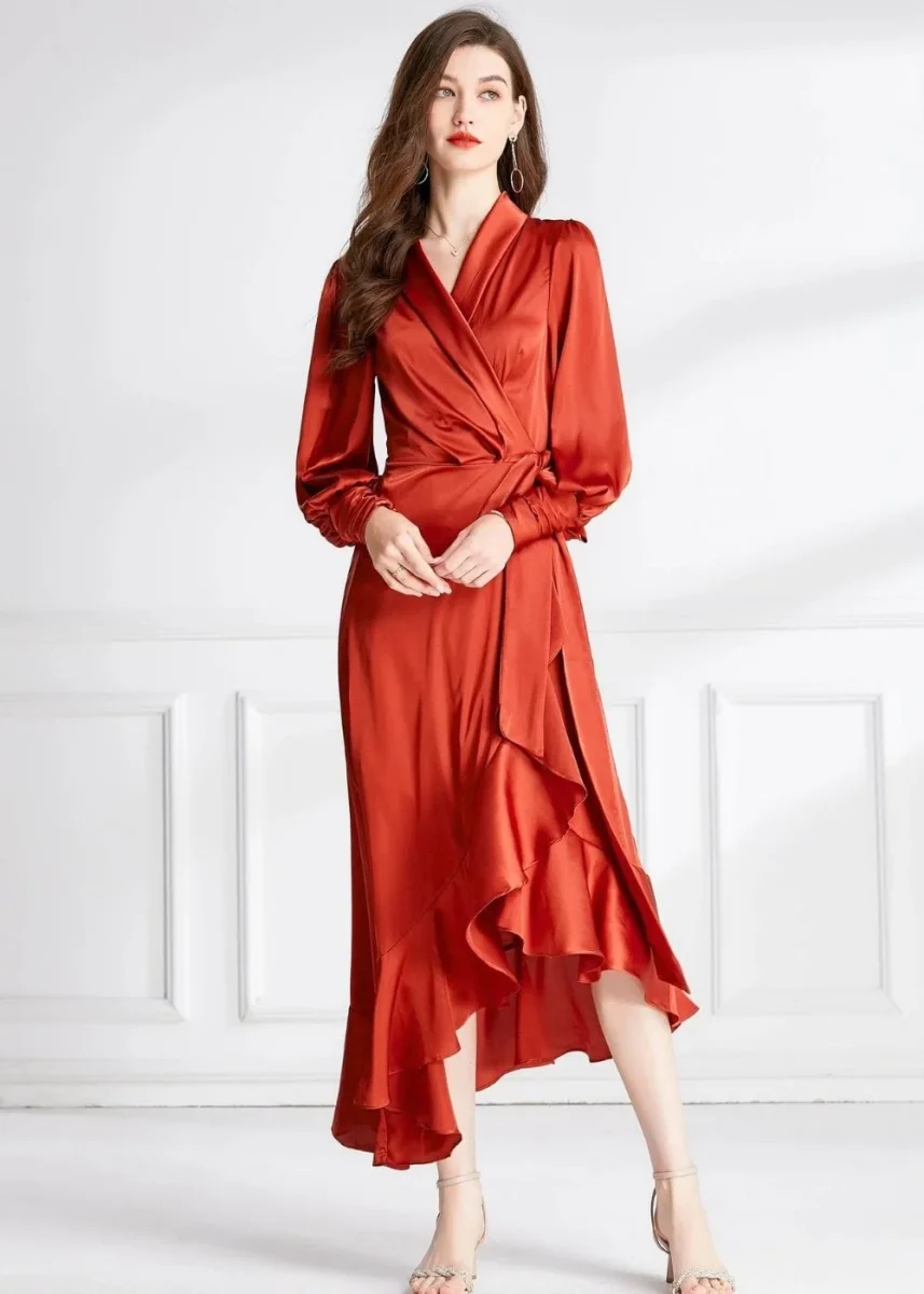 Robe portefeuille terracotta