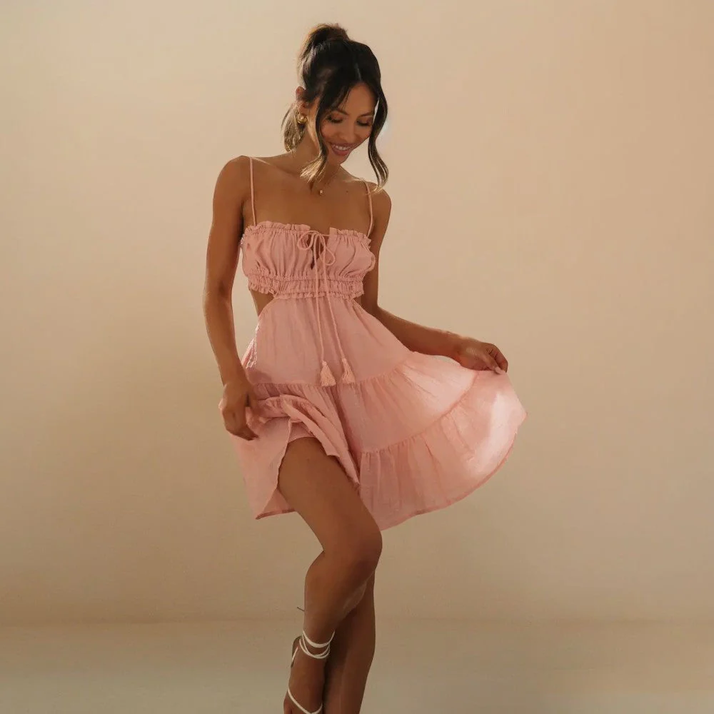 Robe rose poudré bohème – Image 3