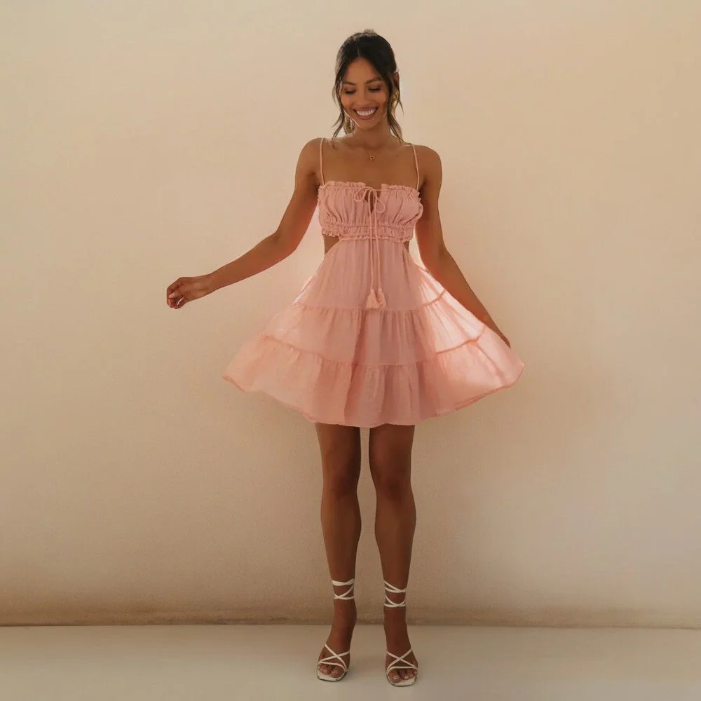 Robe rose poudré bohème – Image 5