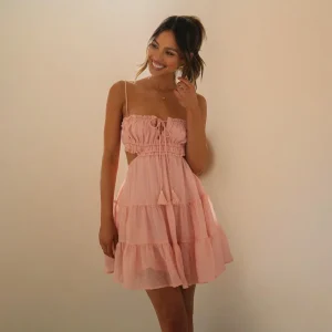 Robe rose poudré bohème