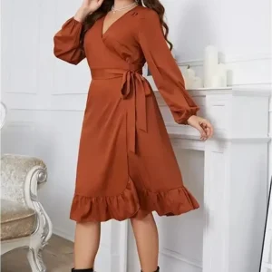 Robe terracotta femme ronde