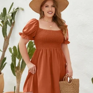 Robe terracotta grande taille